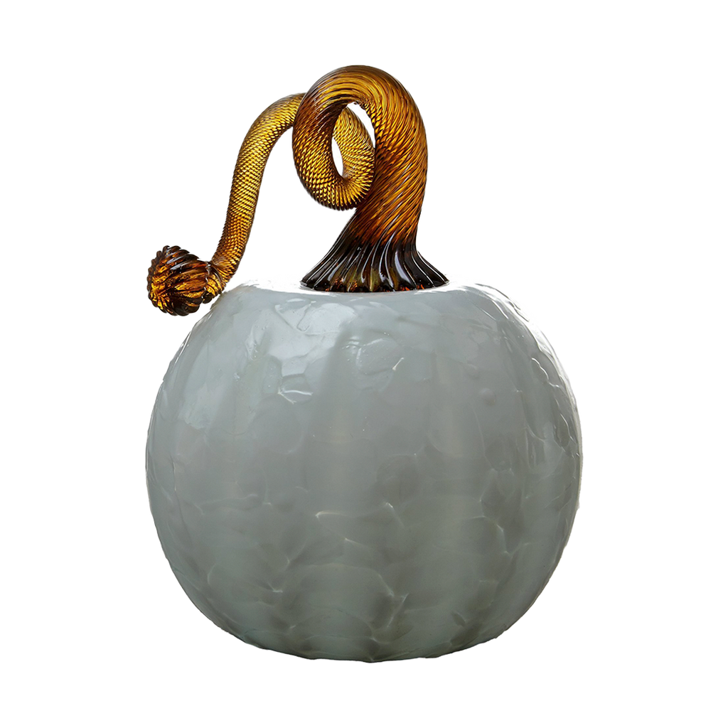 White Pumpkin with a brown metallic stem on a transparent background. 