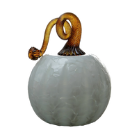 White Pumpkin with a brown metallic stem on a transparent background. 