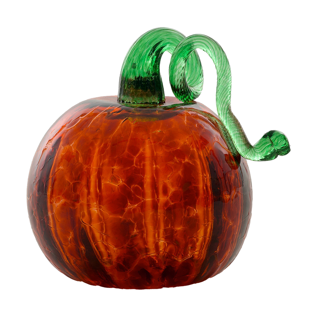 Round Rust Pumpkin with a green stem on a transparent background. 